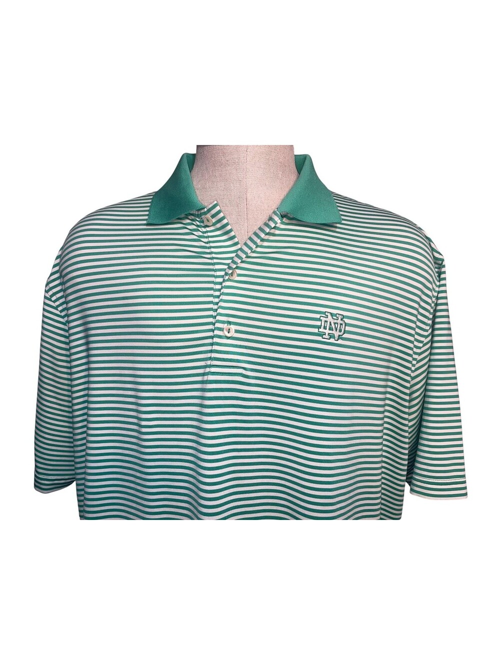 Notre Dame Fighting Irish Shirt Mens XL Green White NCAA Football Peter Millar